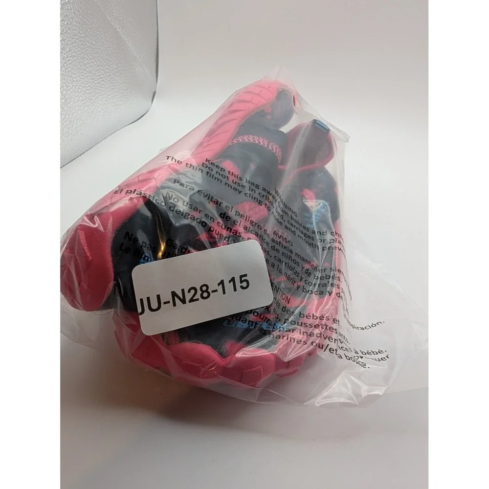 UBFEN Kids Water Shoes EU 33 Pink Black Barefoot Aqua Beach Swim Hook Loop Strap